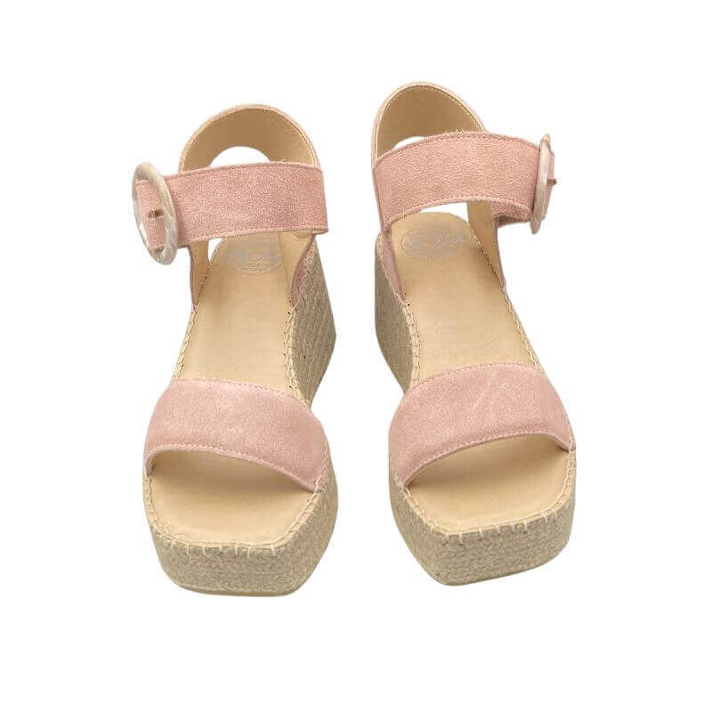 Tasha Espadrille Wedge in Blush - Shoeq