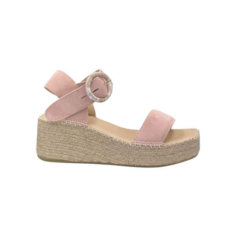 Tasha Espadrille Wedge in Blush - Shoeq