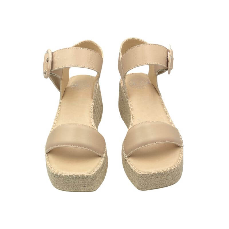 Tasha Espadrille Wedge in Sand - Shoeq