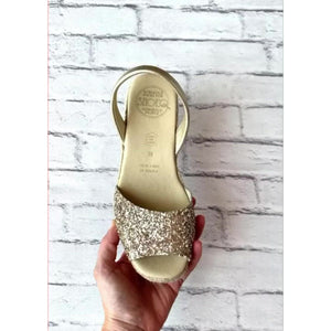 Get Champagne Glitter Classic Espadrille for Women : Comfort & Handcrafted | Wedge Shoes | Shoeq