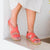 Beach Espadrille in Coral Leather - Shoeq