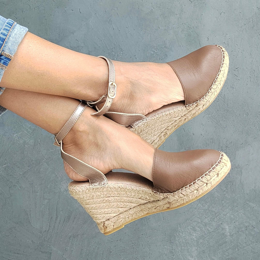 Carla Espadrille Wedge in Bronzed Mocha - Shoeq