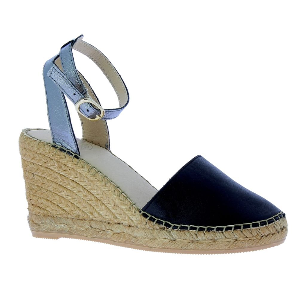 Carla Espadrille Wedge in Midnight Pewter - Shoeq