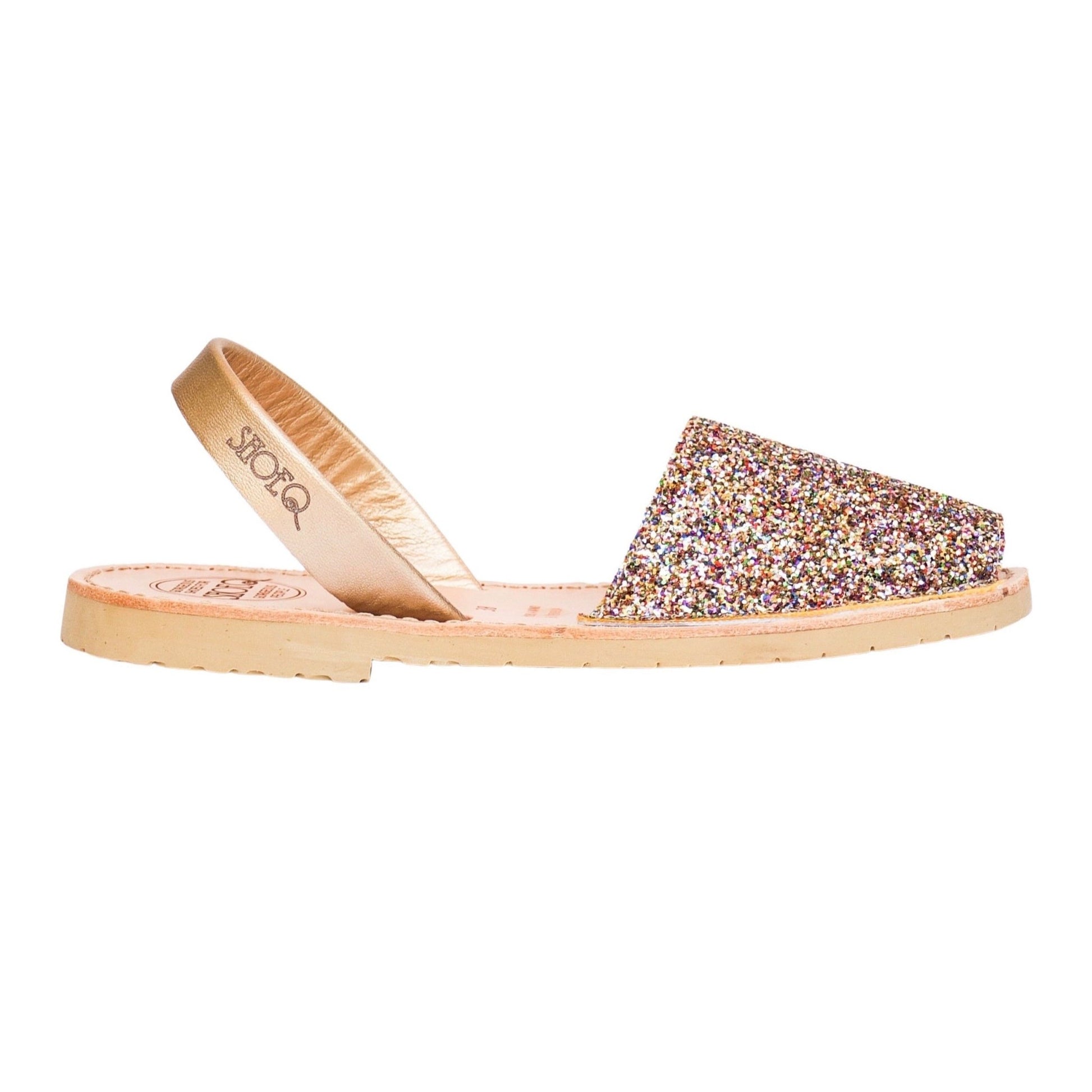 Classic Avarca in Rainbow Gold Glitter - Shoeq