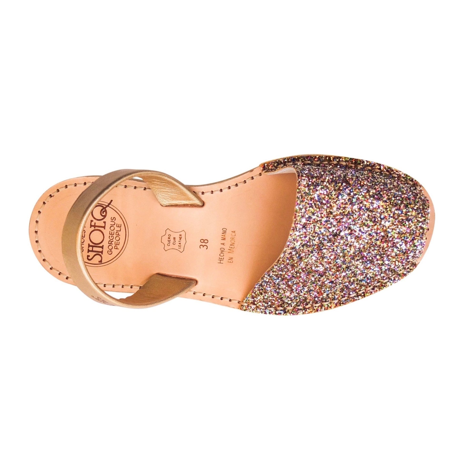 Classic Avarca in Rainbow Gold Glitter - Shoeq