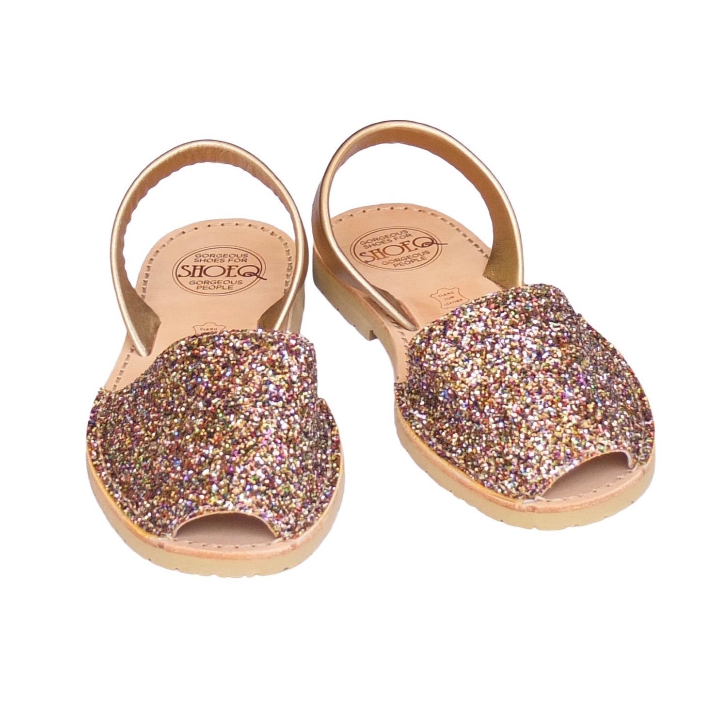 Classic Avarca in Rainbow Gold Glitter - Shoeq