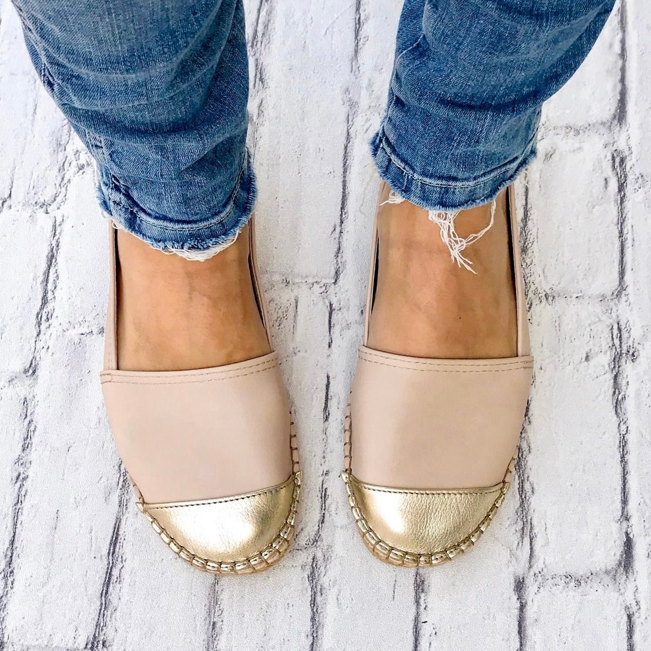 Classic Espadrille In Sandy Champagne - Shoeq