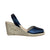 Classic Espadrille Wedge in Navy Sheen - Shoeq