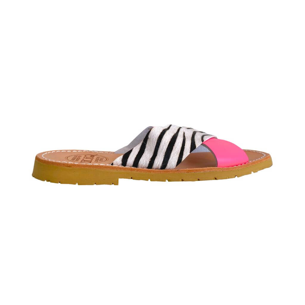Crossover Slide in Zebra Neon - Shoeq