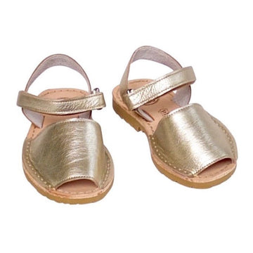 Girls Ankle Strap Avarca in Champagne Metallic - Shoeq