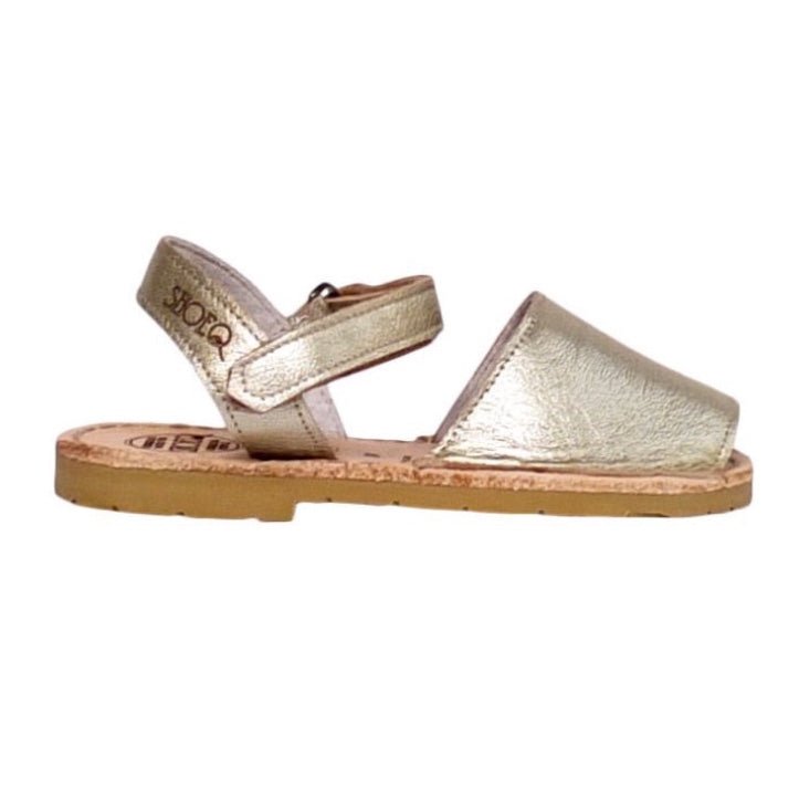 Girls Ankle Strap Avarca in Champagne Metallic - Shoeq