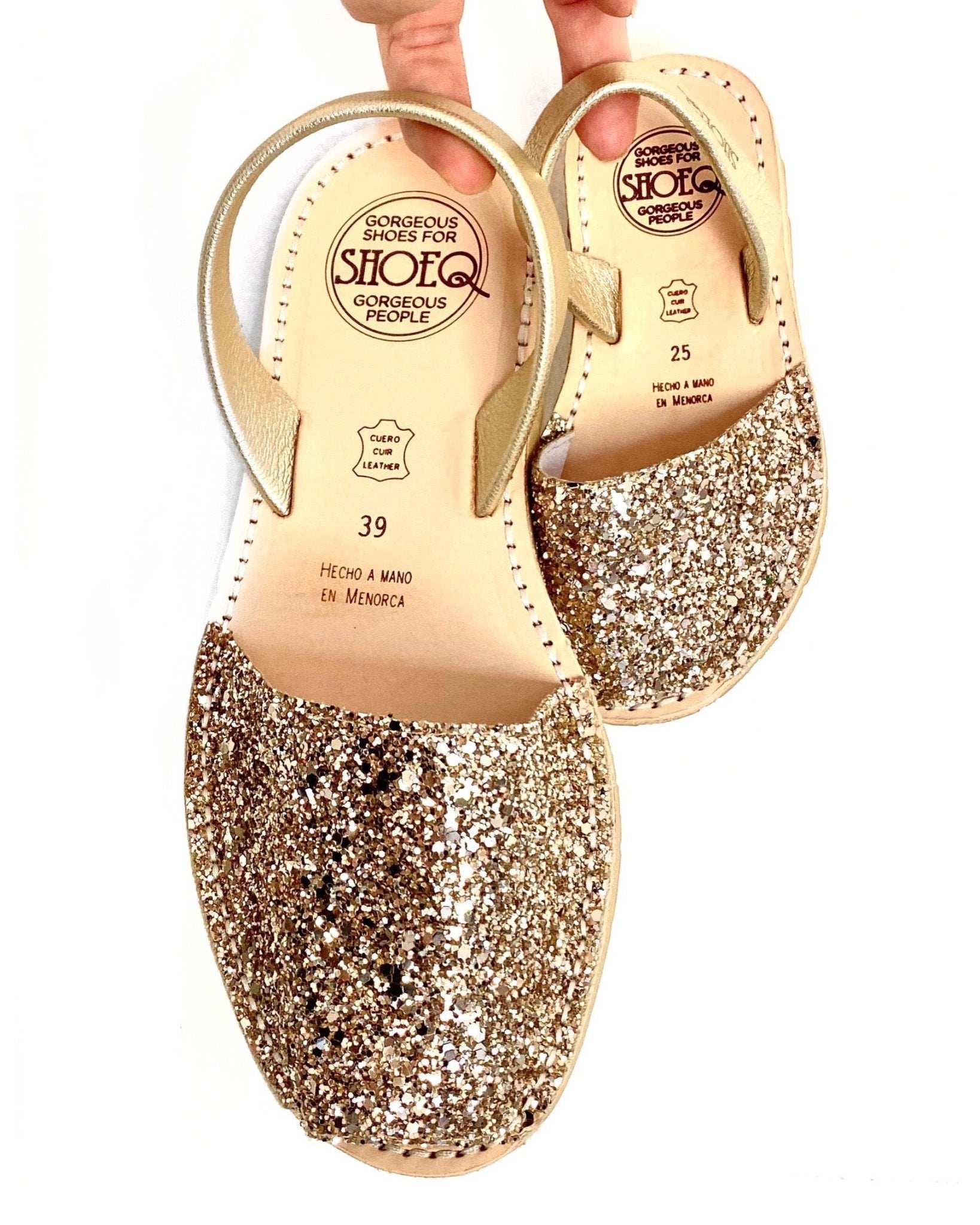 Girls Classic Avarca in Champagne Glitter - Shoeq