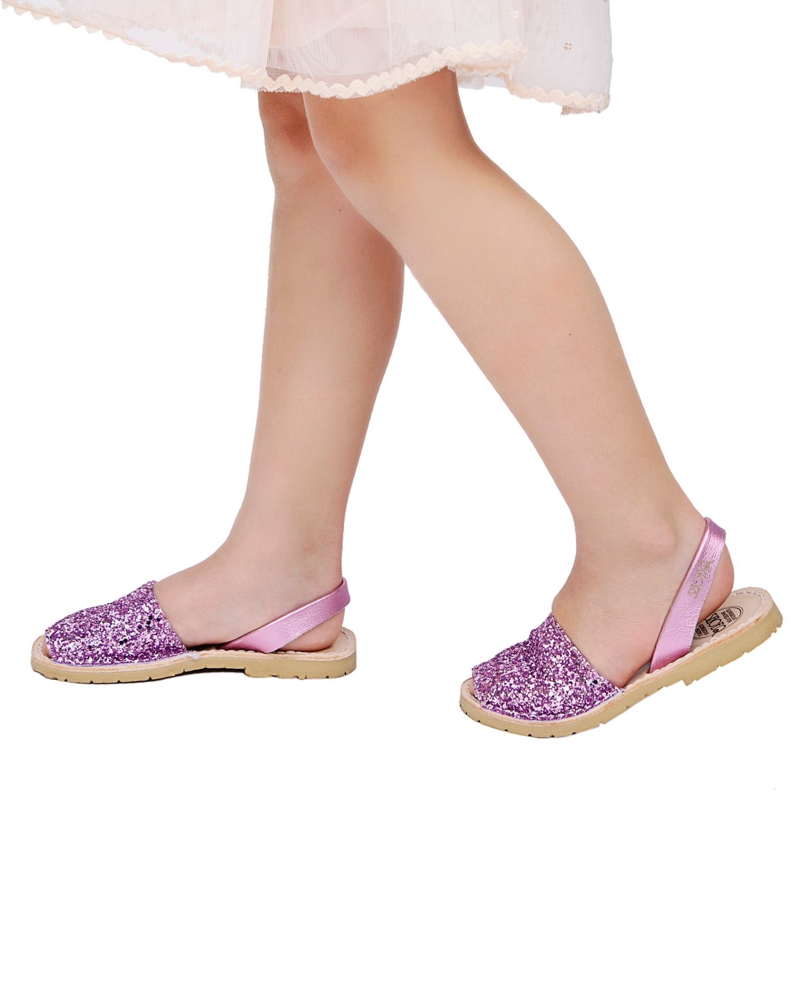 Girls Classic Avarca in Pink Glitter - Shoeq