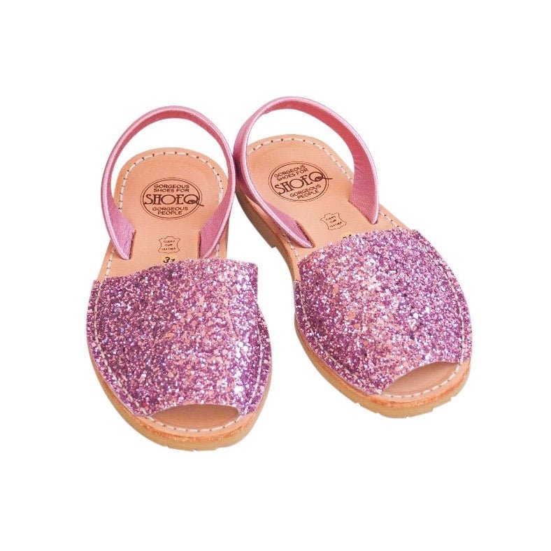 Girls Classic Avarca in Pink Glitter - Shoeq