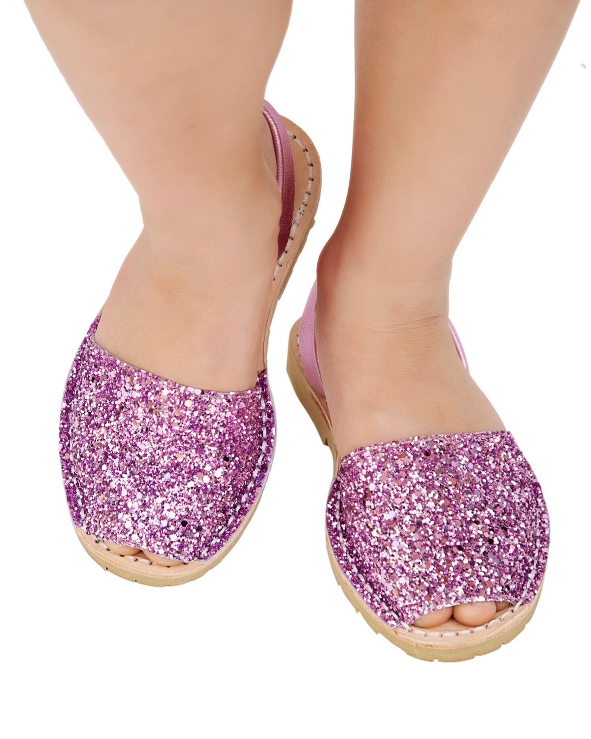 Girls Classic Avarca in Pink Glitter - Shoeq