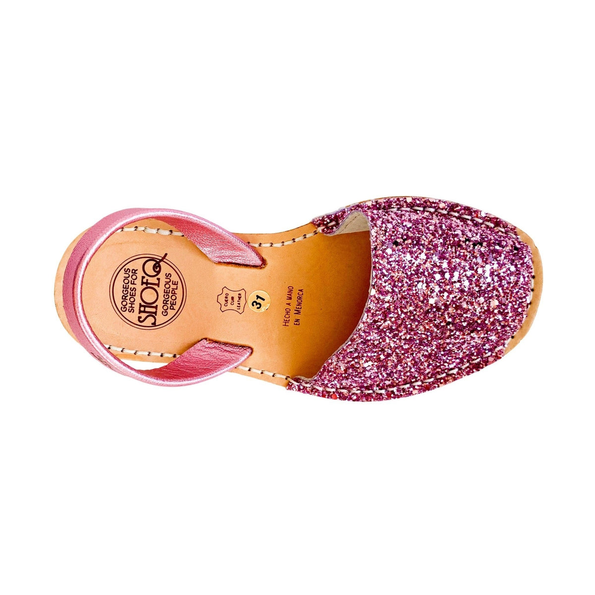 Girls Classic Avarca in Pink Glitter - Shoeq