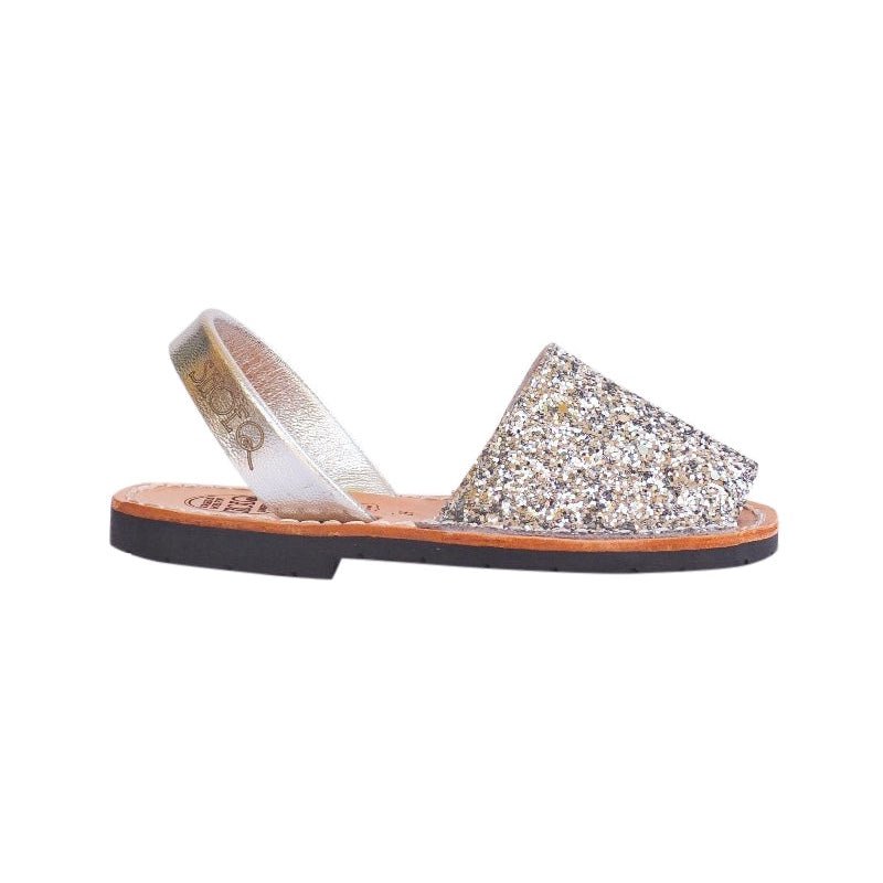 Girls Classic Avarca in Silver Glitter - Shoeq