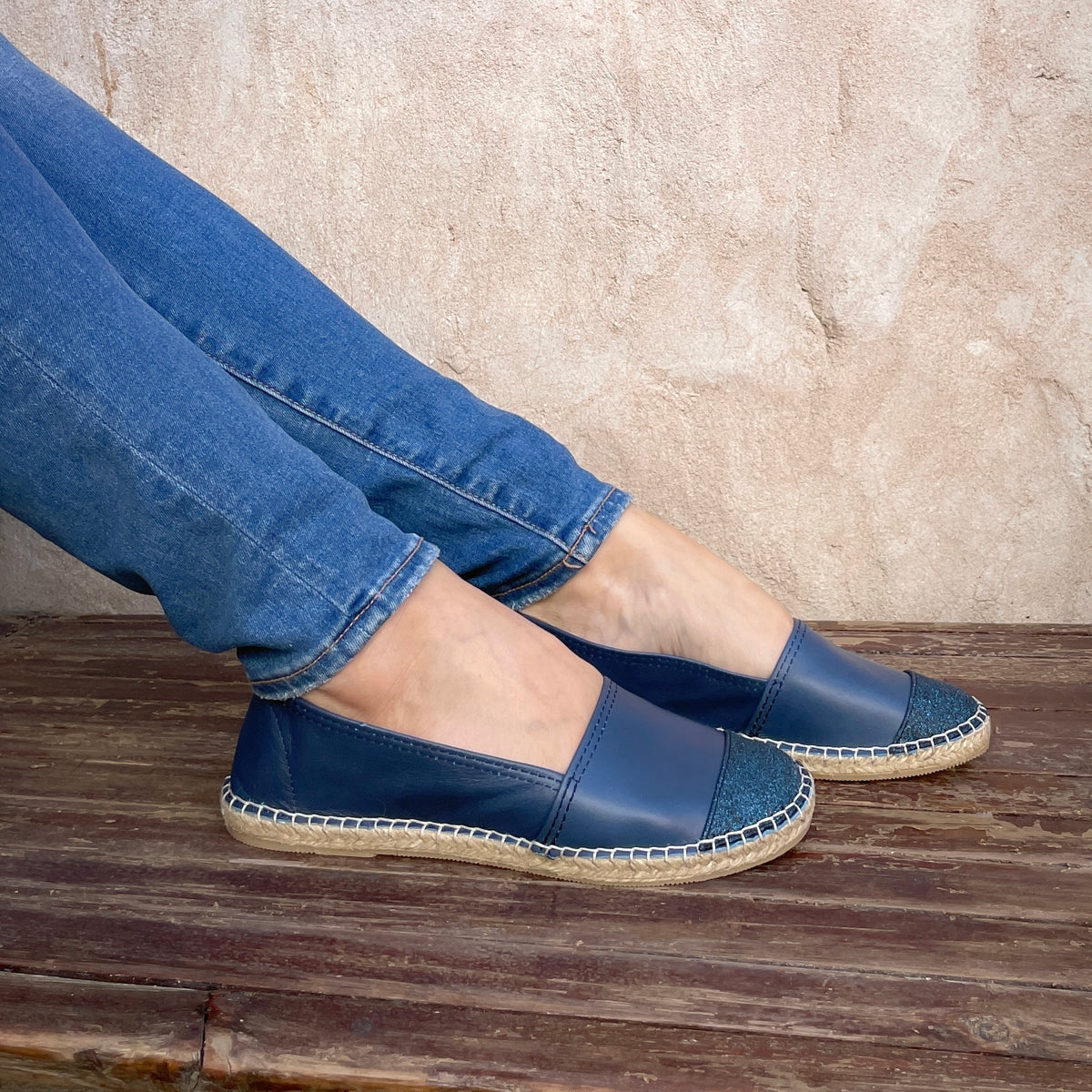 Women&#39;s Royal Blue Glitter Espadrille Collection : Comfort &amp; Style | Flat Shoes | Shoeq