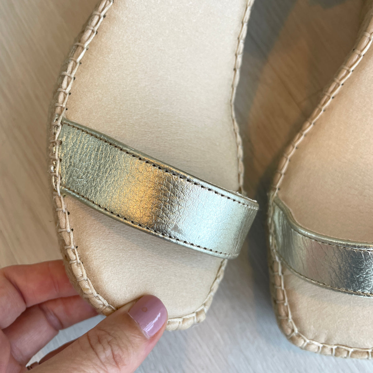 Sienna Espadrille Wedge in Champagne - Outlet Item - Size 39