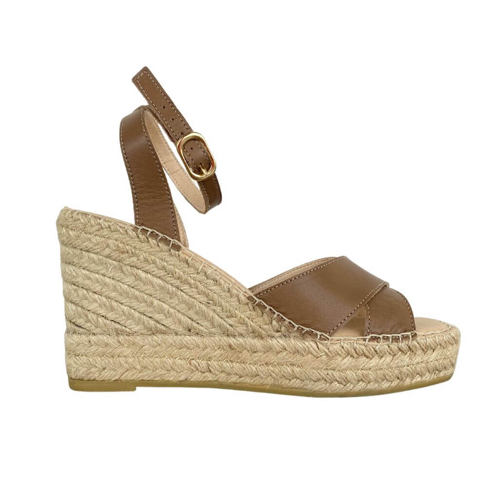 Lucia Espadrille Wedge in Mocha - Shoeq