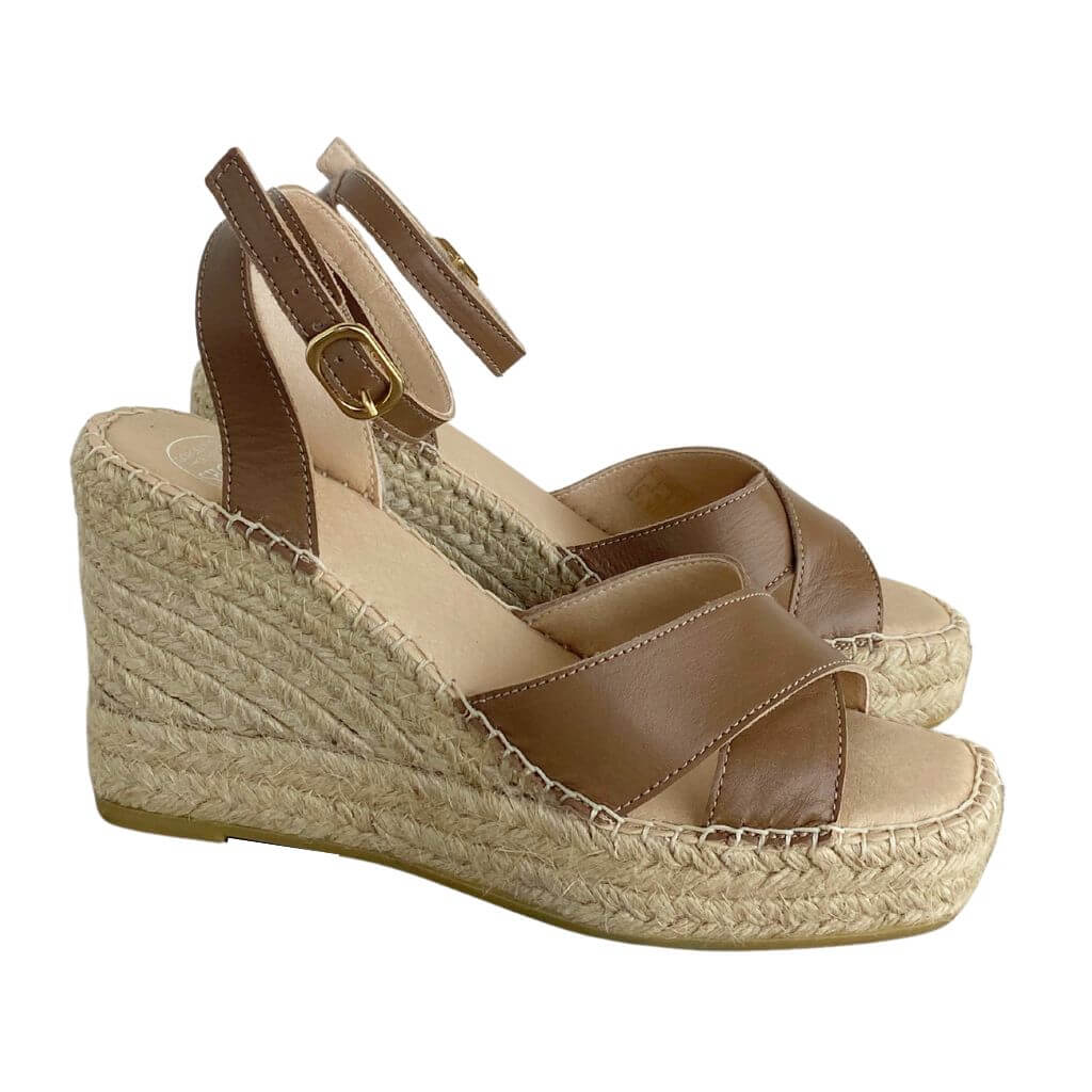 Lucia Espadrille Wedge in Mocha - Shoeq