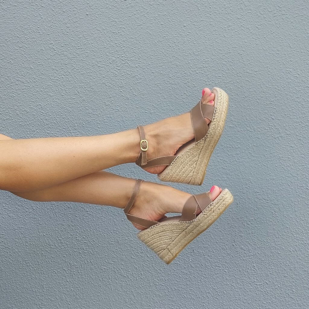 Lucia Espadrille Wedge in Mocha - Shoeq