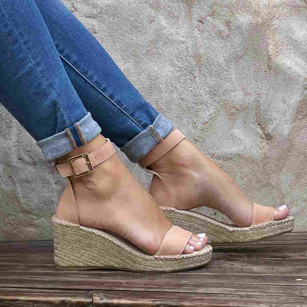 Olivia Espadrille Wedge in Sunkissed - Shoeq