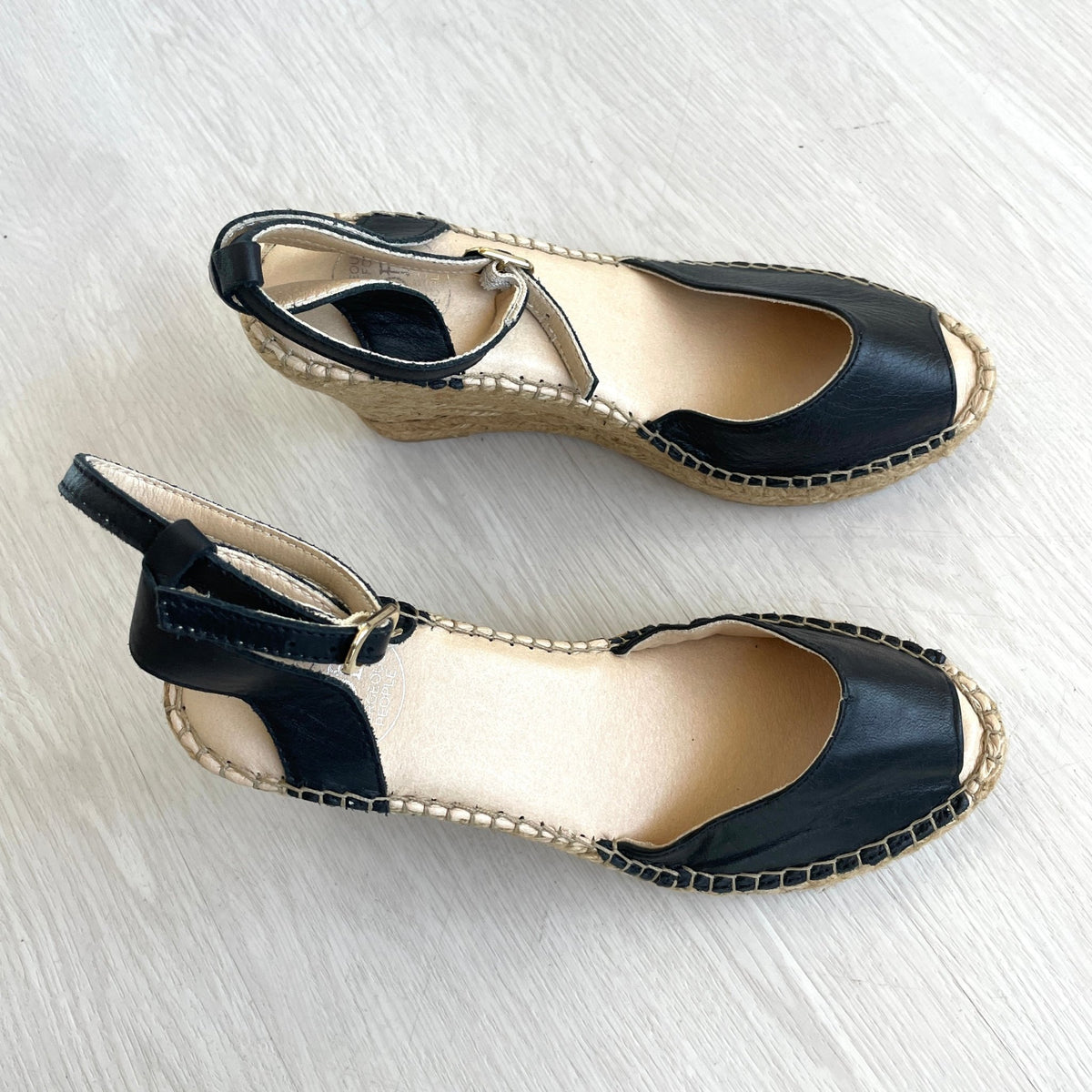Peep Toe Espadrille Wedge in Midnight - Outlet item - Size 36 - Shoeq