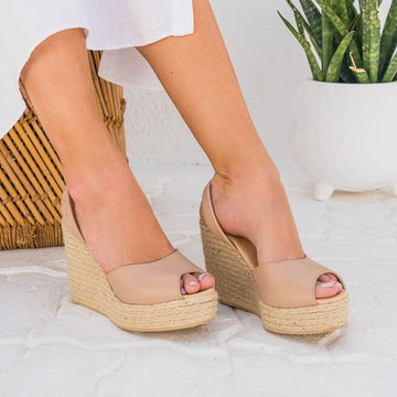 Roxy Espadrille Wedge in Latte - Shoeq