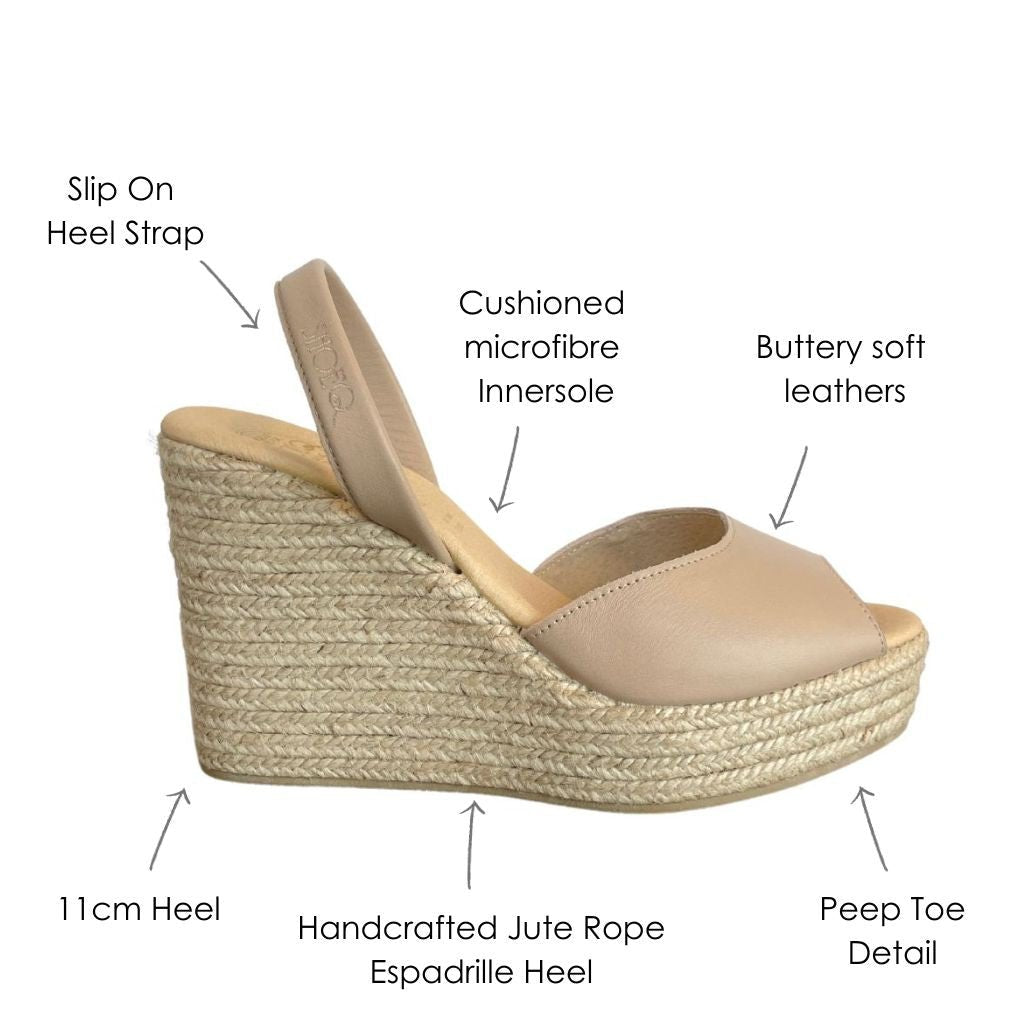 Roxy Espadrille Wedge in Latte - Shoeq