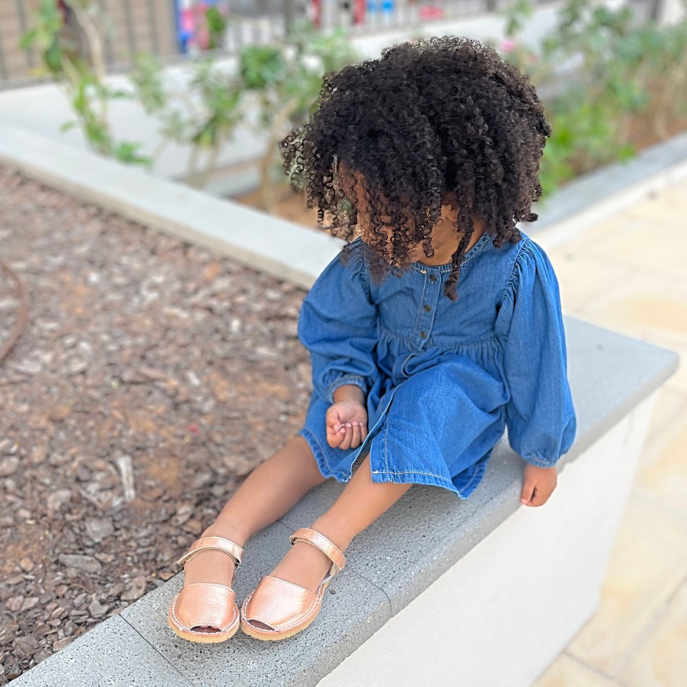 Toddler Rose Gold Metallic Avarca - Shoeq